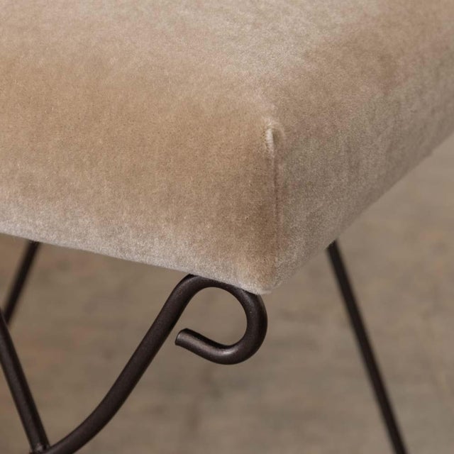 Panoplie Iron Loop Stool, Brown Mohair For Sale - Image 9 of 10