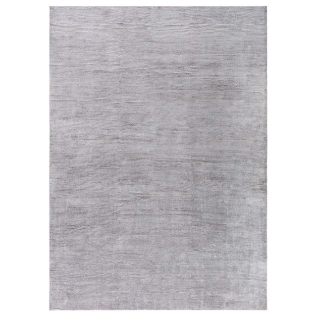 Modern Taupe Rug in Wool and Silk by Doris Leslie Blau For Sale