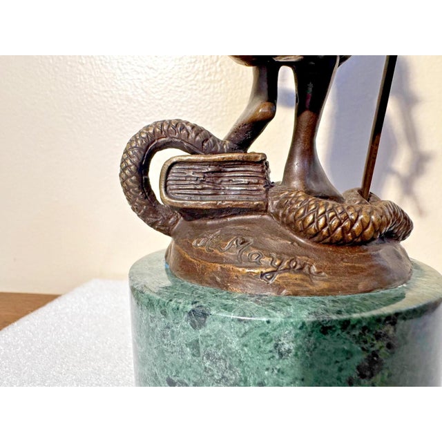 Metal Mid 20th Century Lady Justice Bronze, by Alois Mayer For Sale - Image 7 of 8