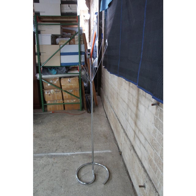 1970s Postmodern Memphis Style Chrome Starburst Sculptural Clock For Sale - Image 6 of 11