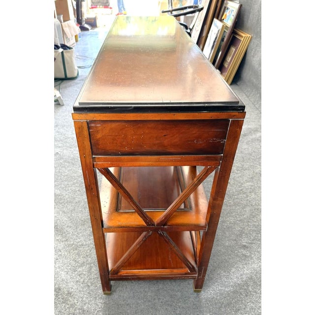 Brown Hickory White Four Drawer Credenza/Console For Sale - Image 8 of 12