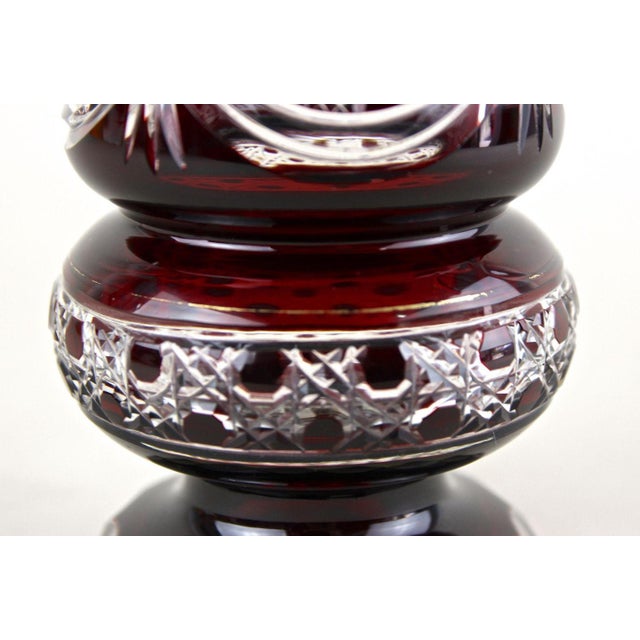 19th Century Biedermeier Ruby Red Overlay Glass Goblet, 1840s For Sale - Image 9 of 18