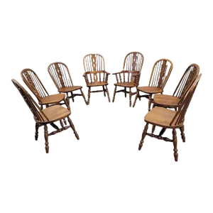 Vintage Victorian Style Windsor Dining Chairs by Nichols and Stone - Set of 8