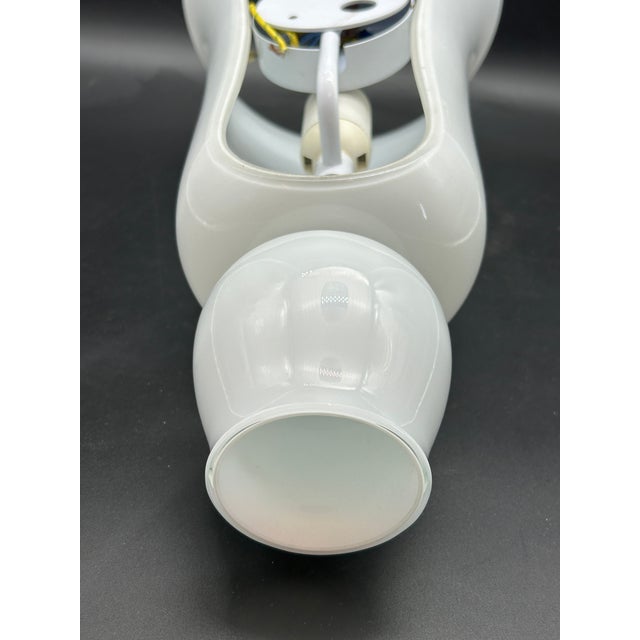 Wall Lamp in White Murano Glass by Venini, 1980s For Sale - Image 10 of 11