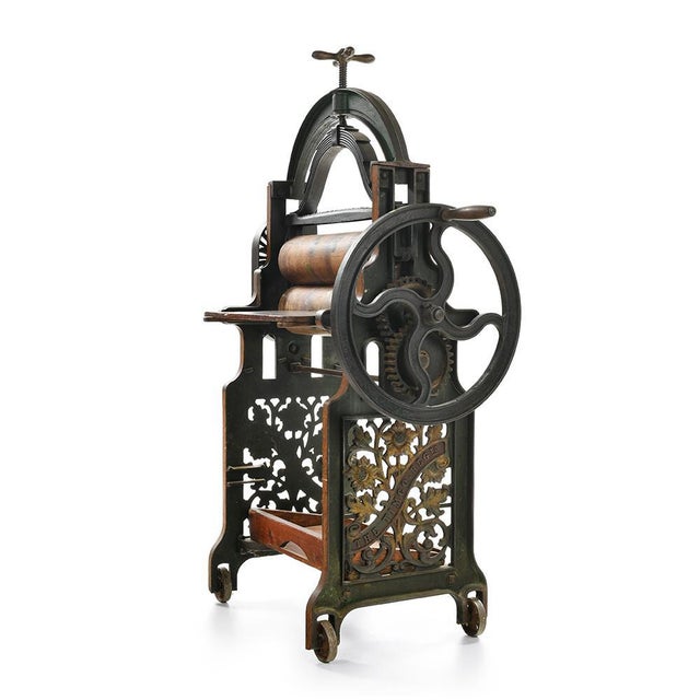 Press lithographs of XIX century. Oak business object nineteenth century. This furniture was fully restored by our...