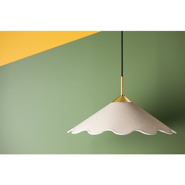 Mitzi Sodsai 20 in. 1 Light Pendant in Aged Brass Finish For Sale - Image 9 of 10
