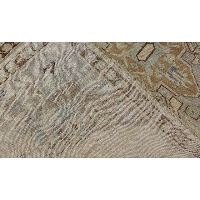 Vintage Hand Knotted Turkish Oushak Rug With Large Floral Medallion 4'4" X 9'2" For Sale In Atlanta - Image 6 of 6
