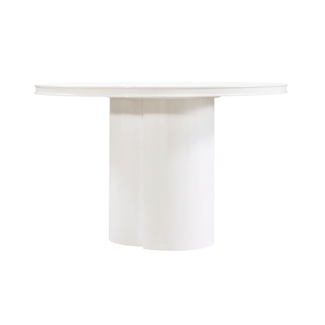 Elora White Lacquer Round Dining Table For Sale In Los Angeles - Image 6 of 8