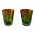 Elegant pair of green crystal tumblers by the iconic French crystal house Baccarat. These beautifully crafted glasses...