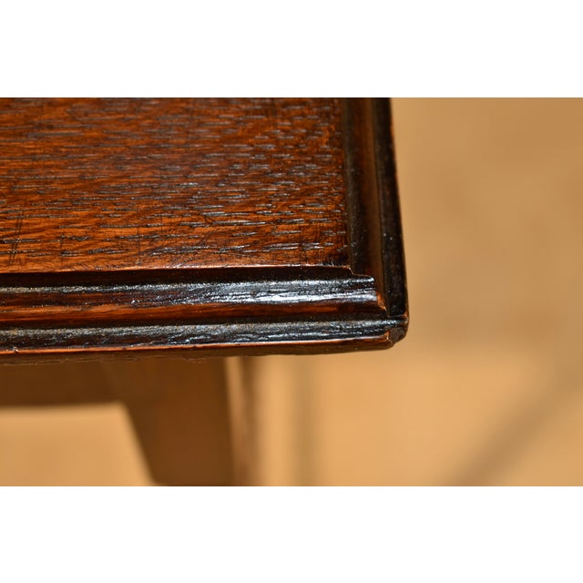 Brown Edwardian Oak Side Table From England, Circa 1900 For Sale - Image 8 of 10