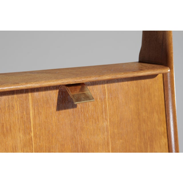 Oak Secretaire by Pierre Cruège, France, 1950 For Sale - Image 15 of 16