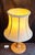Vintage Table Lamp with Turned Teak Wood Base and Hand-Stitched Leather Shade, 1970s For Sale - Image 3 of 7