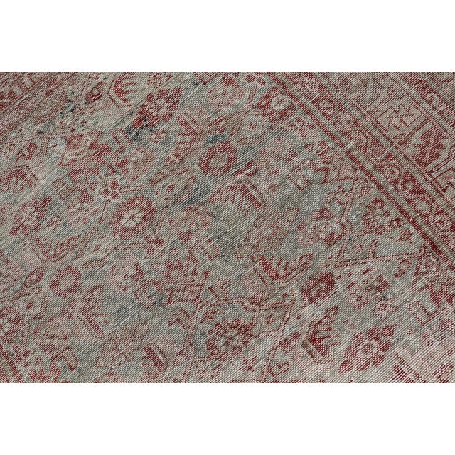 Antique Persian Gallery Malayer Runner With Red and Blue 4'3 X 16'10 For Sale - Image 10 of 10
