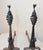 Rare Antique 19th Century Hand Wrought Iron Fireplace Firedogs Black Andirons For Sale - Image 4 of 13
