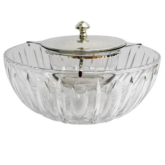 Early 20th Century Hawkes Sterling Silver & Crystal Caviar Server For Sale - Image 10 of 11