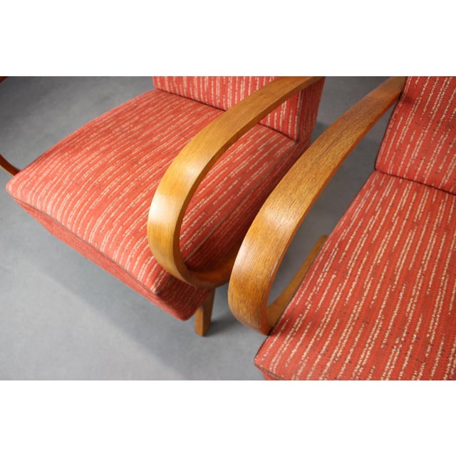 1950s Mid-Century Modern Lounge Chairs by Halabala, 1950s, Set of 2 For Sale - Image 5 of 11