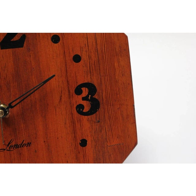 Vintage Staved Walnut Octagonal Wall Clock For Sale - Image 10 of 13