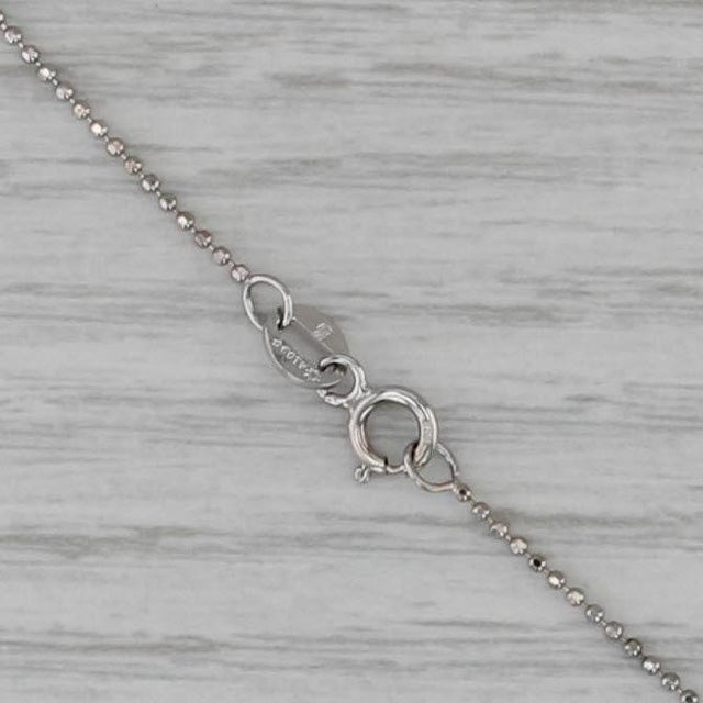 0.20ctw Diamond Flower Cluster Pendant Necklace 14k White Gold 16" Bead Chain For Sale - Image 4 of 6