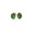 0.50 Carat Oval Emerald Bezel Set 18k Gold Stud Earrings, A Pair For Sale - Image 4 of 7