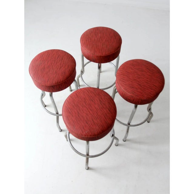 Vintage Bar Stools Set of 4 For Sale - Image 6 of 12