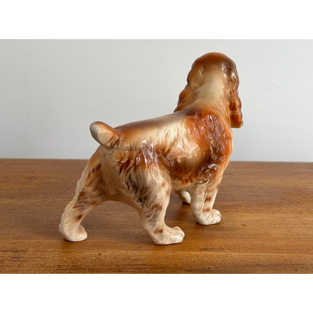 Mid 20th Century Vintage Porcelain Figurine Spaniel Hunting Dog With Pheasant For Sale - Image 5 of 8