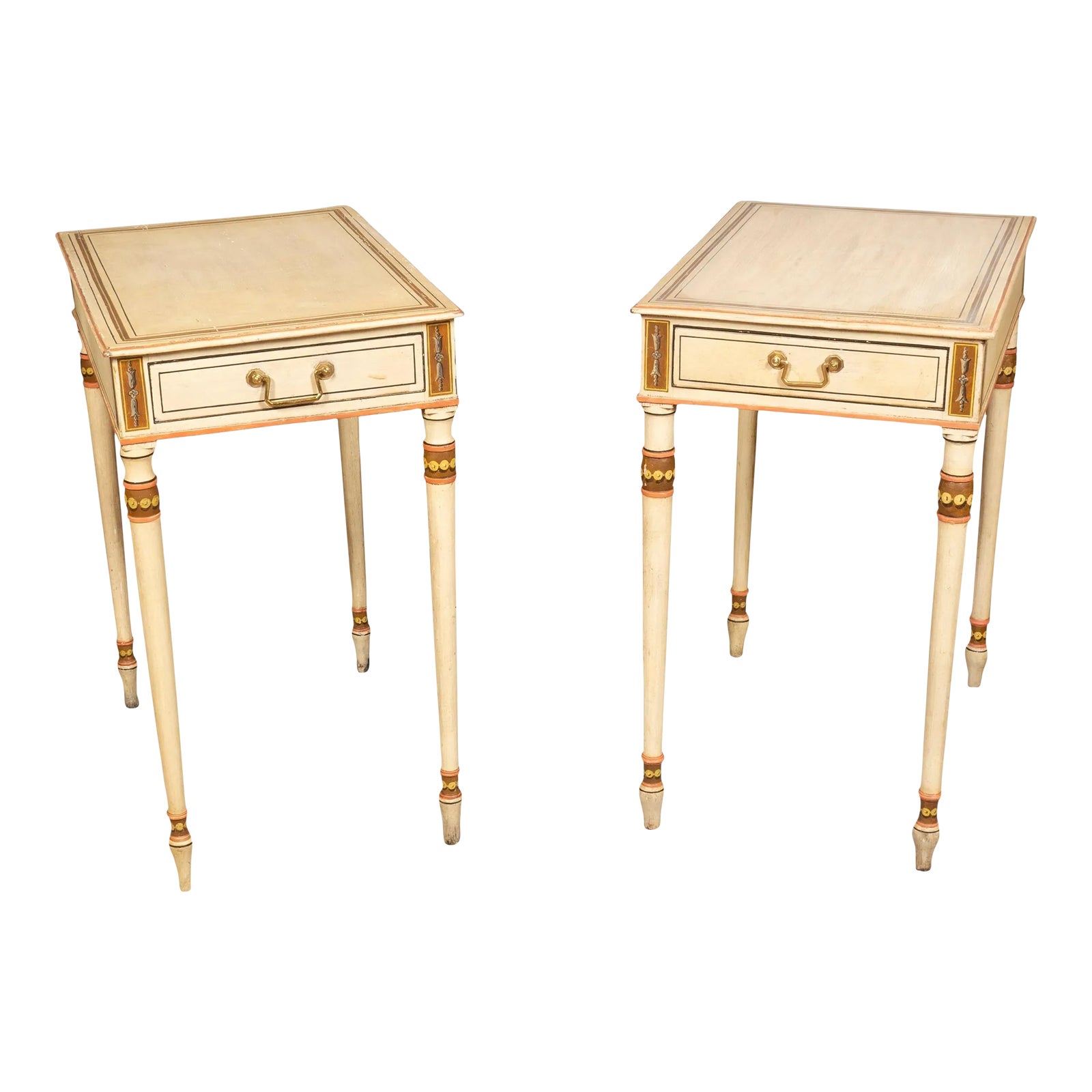 Late George III Painted End Tables - a Pair | Chairish
