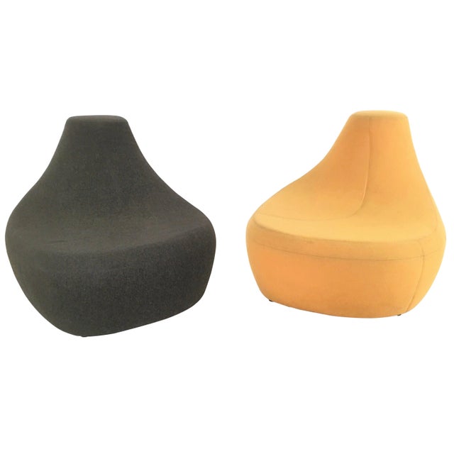 Black Set of Black and Goldenrod Lounge Chairs Saruyama attributed to Toshiyuki Kita for Moroso, 1990s For Sale - Image 8 of 8