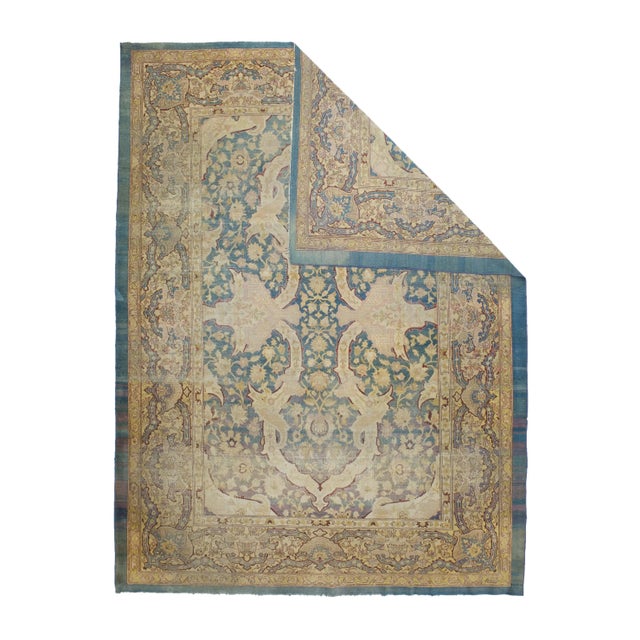 Antique Indian Amritsar Rug 8'10" x 12’2" circa 1890. Refers to a very wide range of Sub-Continental pieces, both pile and...