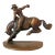 Vintage Russwood Solid Bronze Cowboy Riding Horse Bookend For Sale