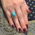 2010s Natural Persian Turquoise Ring Size 6 14k White Gold 6.21 TCW Certified For Sale - Image 5 of 13