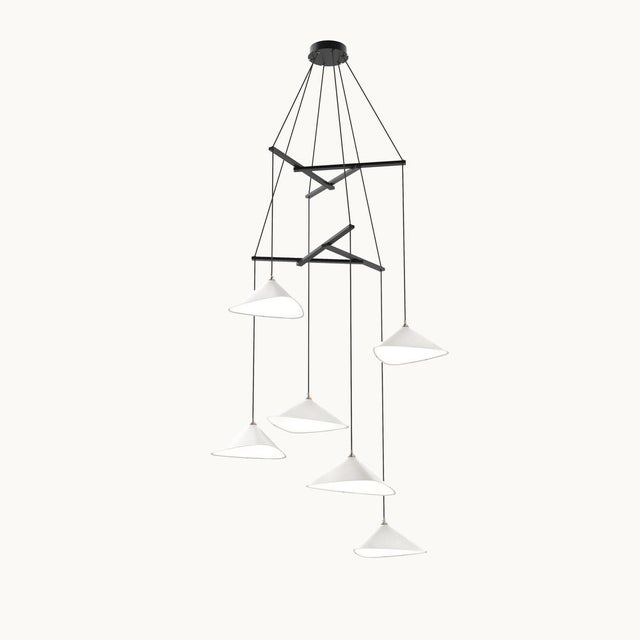 Wood Emily V6 Group Hanging Lamp from Moss For Sale - Image 7 of 11