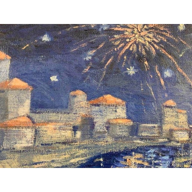 2000 - 2009 Giampaolo Talani "Mid-August Night" Oil on Board, Large Figurative Nocturne, Tuscan Coastal Art, Contemporary Art by Italian Master, 2000 For Sale - Image 5 of 10