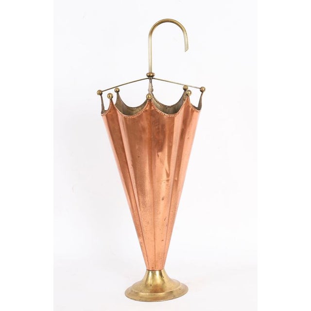 Antique Brass and Copper Umbrella Stand, 1920s For Sale - Image 12 of 16