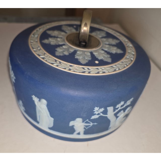 1900s Wedgwood Jasperware Blue and Whire Dome For Sale - Image 10 of 10