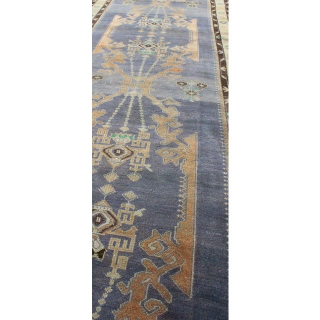 Mid 20th Century Long Vintage Sivas Runner in Elegant Purple and Brown 4'0 X 13'10 For Sale - Image 5 of 7
