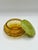 Mid 20th Century Vintage Amber Glass Vanity Jar With Green Bakelite Style Lid For Sale - Image 5 of 5
