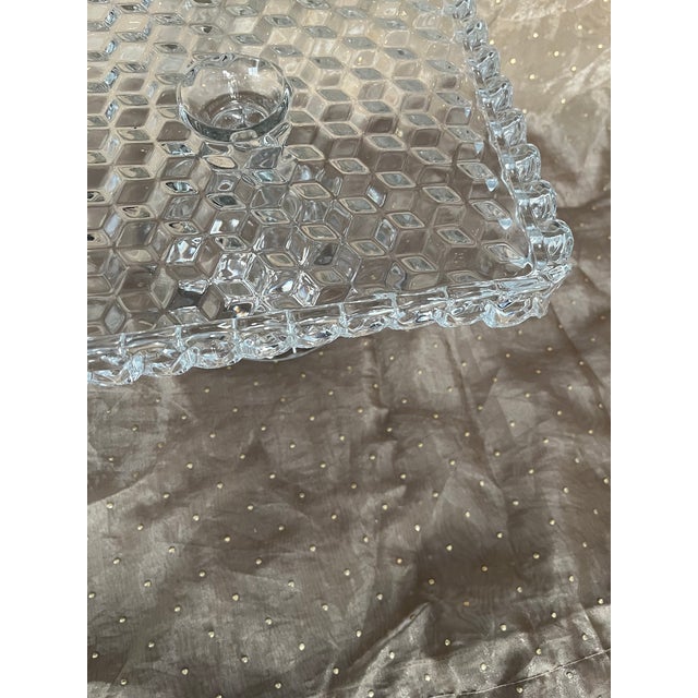 Fostoria 1915-82 American Clear Cube Square 10 1/8" Cake Stand For Sale - Image 10 of 10