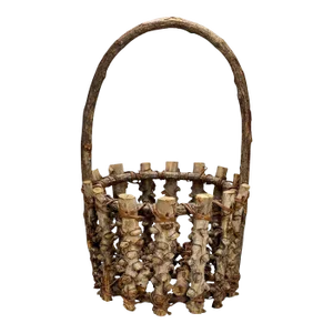 Antique Large Primitive Adirondack Twig Mushroom Foraging Basket