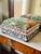 Antique Footstool Covered in Shells, Reupholstered in Designer Velvet For Sale - Image 10 of 11
