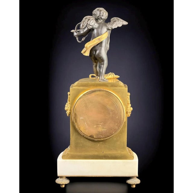 Louis XVI French Gilt Bronze Mantel Clock with Cupid For Sale - Image 5 of 16