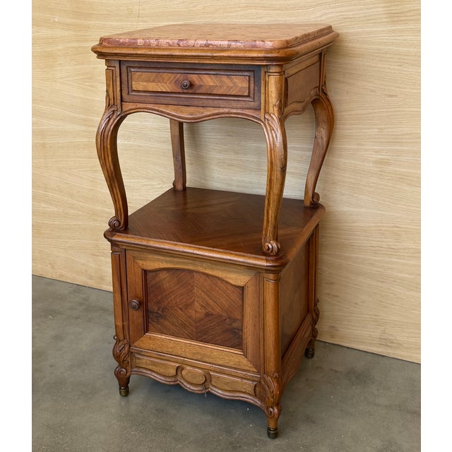 French Bedside Tables with Cabriole Legs, 1950s, Set of 2 For Sale - Image 9 of 18