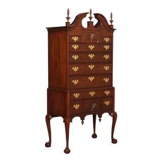 Henkel Harris Chippendale Style Mahogany 'SPNEA' Highboy Chest For Sale