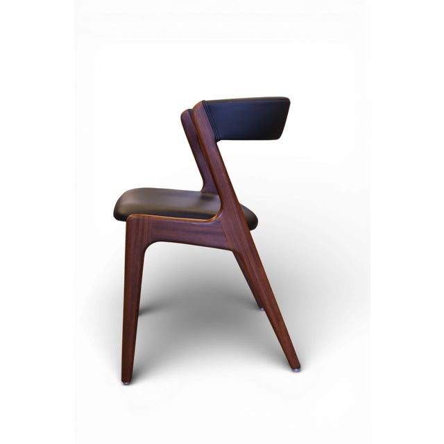 Mid-Century Modern Danish Fire Chair T21 in Teak and Black Leather, 1960s For Sale - Image 3 of 13