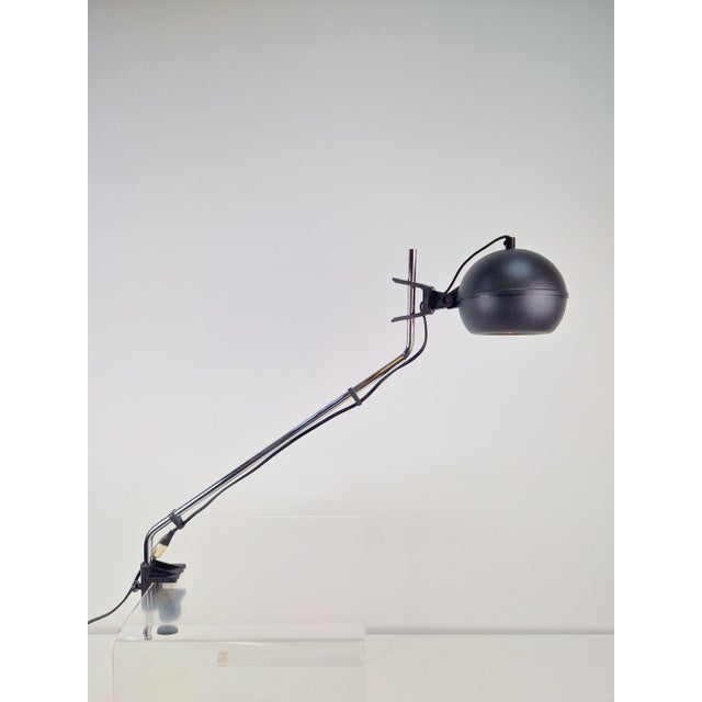 Black Vintage Space Age Clamp Desk Lamp, 1970s For Sale - Image 8 of 10