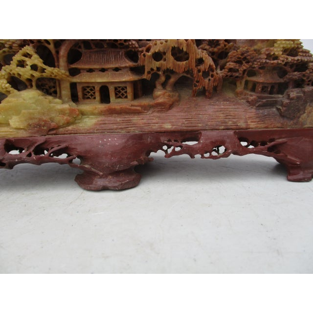 Chinese Soapstone Carved Mountains and Temple Scene For Sale In New York - Image 6 of 8