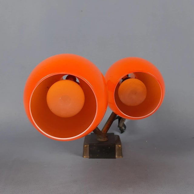 Red Space Age Orange and White Murano Glass Wall Lamp by Vistosi, 1960s For Sale - Image 8 of 14