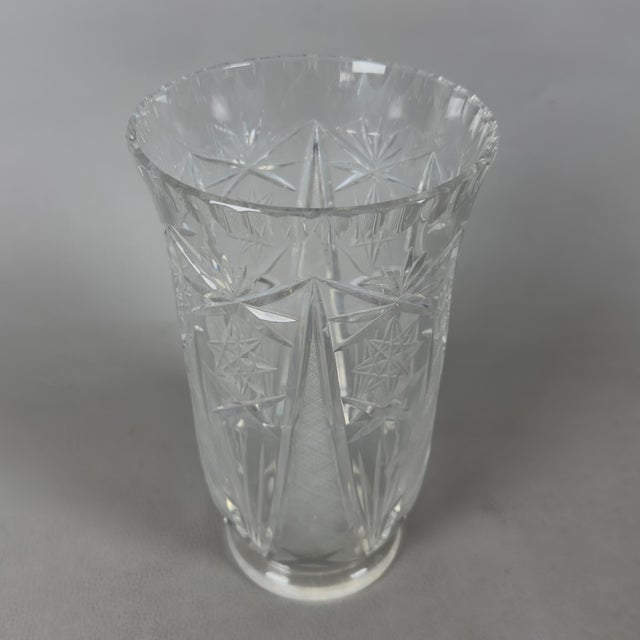 Vintage Bohemian Crystal Vase, 1960s For Sale - Image 4 of 11