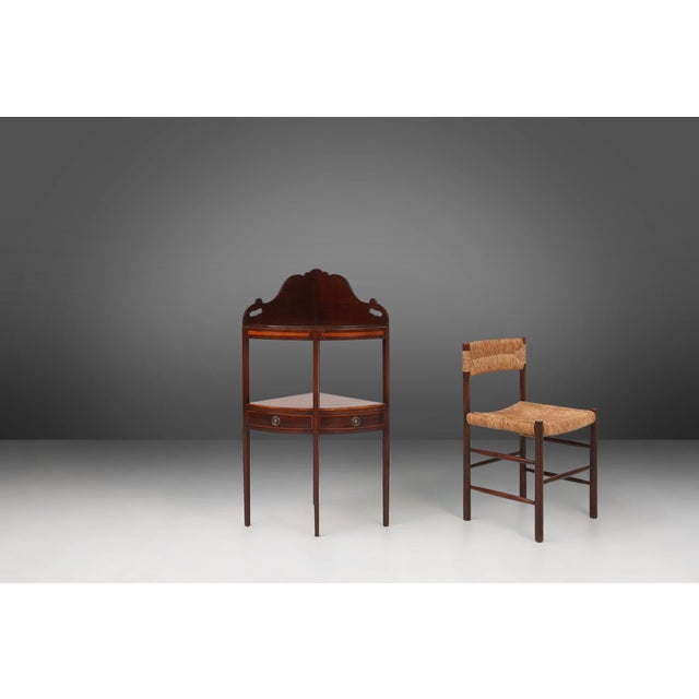 Vintage Corner Cabinet with Wood Inlay and Drawers, France, 1850s For Sale - Image 3 of 12