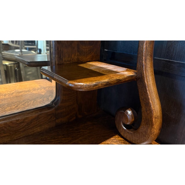 Late 19th Century Tiger Oak Huntboard Hutch Cabinet For Sale - Image 17 of 18