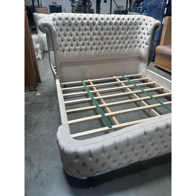 Bridgitte Ivory Mirror Bed by Haute House - King Size For Sale - Image 12 of 12